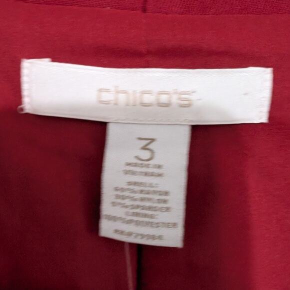 Chico's Blazer Women's Size XL Drape Front Jacket Sultry Red - Picture 6 of 9